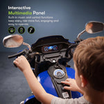 Blue safe electric ride on bike for children