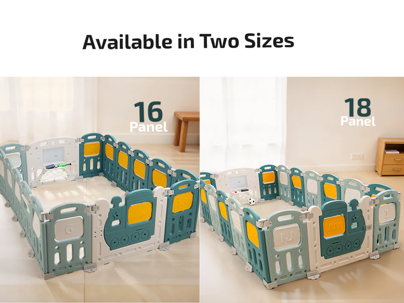 Baybee Train Kids Playpen for Babies(18 Panels) Foldable Baby Play Area Indoor Setup with Safety Lock — slide 2