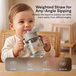 Grey silicone straw baby cup