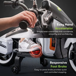 White electric bike with USB music player