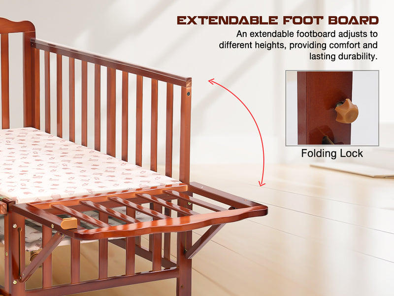 Baybee Hormony Nest Convertible Wooden Cradle for New Born Baby — slide 1