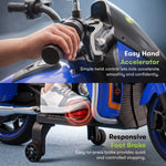 Blue rechargeable battery bike for kids