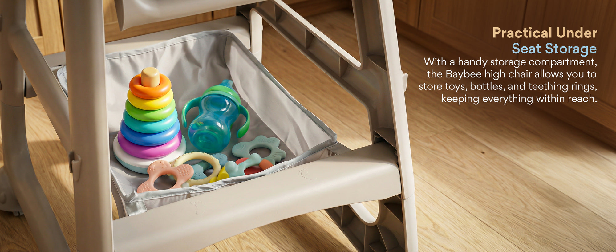 Baybee Breeze High Chair with Musical & Dual Removable Trays, Adjustable Feeding Chair — slide 1