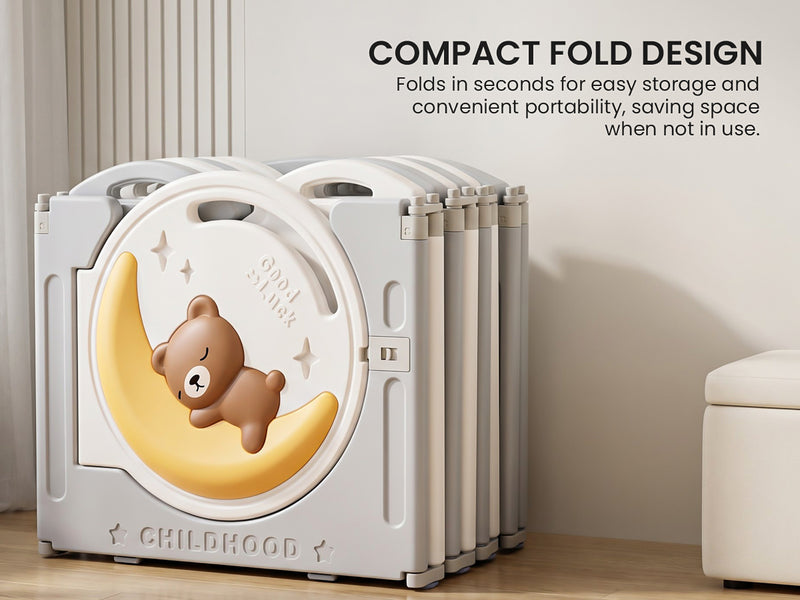 Baybee Luniva 2-in-1 Moon Foldable Baby Playpen with Glowing Light for 0-5 Years  (18 Panel) — slide 1