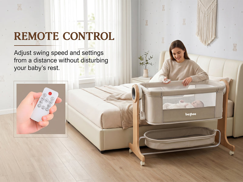 Baybee Wooden 3 in 1 Electric Baby Cradle Convertible Cot & Bassinet — slide 3