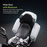 White electric bike with backrest for kids