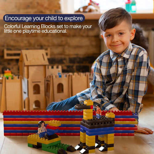 BAYBEE 3 in 1 Town of Stacking House DIY Plastic Building Blocks Toys for Kids (240 Pcs) BAYBEE