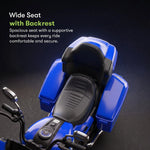 Blue kids bike with realistic motorcycle design