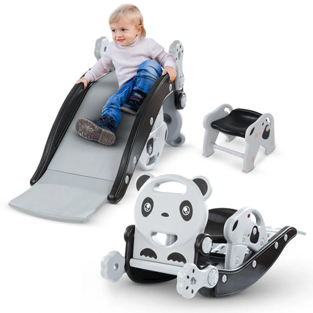 Baybee 3 in 1 Panda Garden Slider for Kids, Plastic Baby Slide with Rocker & Baby Chair Combo BAYBEE