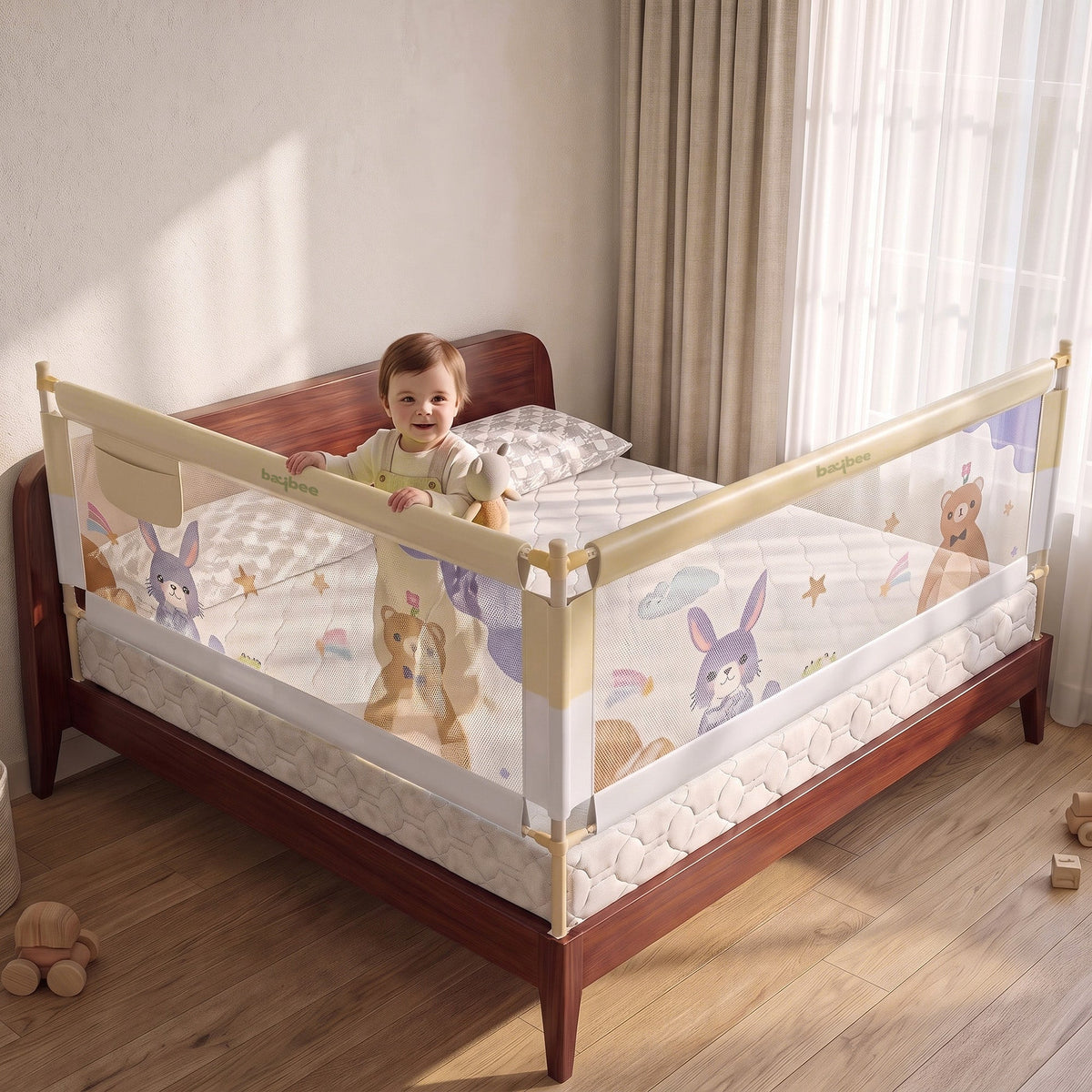 Baybee Baby Bed Rail Guard for Baby Safety (Pack of 2, 150x80CM)