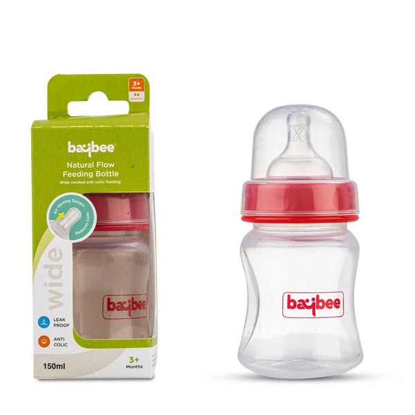 Baybee Natural Flow Baby Feeding Bottle 150ml, Leak Proof BPA Free Milk Feeding Bottle