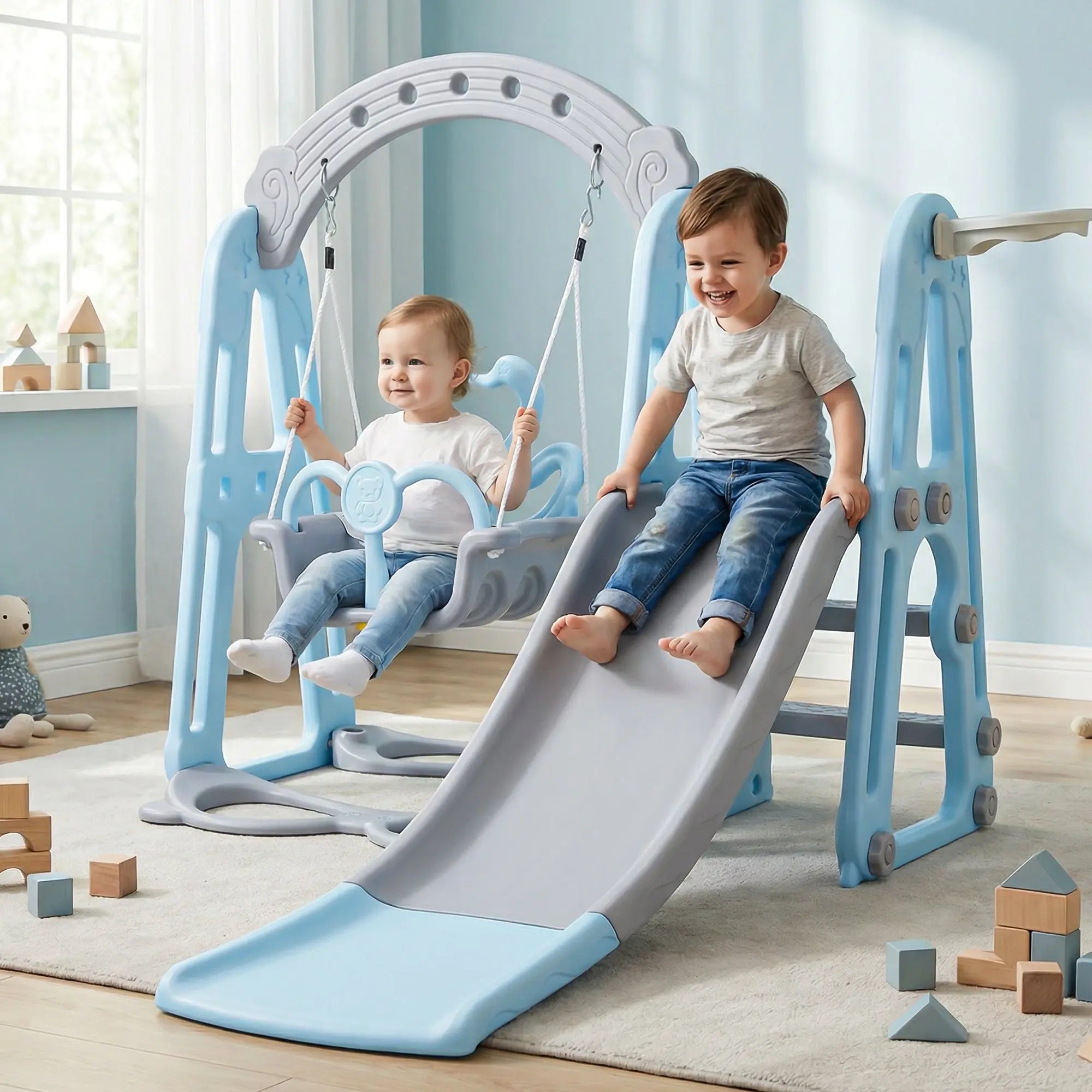 Baybee Twinkle 4 in 1 Swing and Slider Foldable Baby Garden Slide for Kids