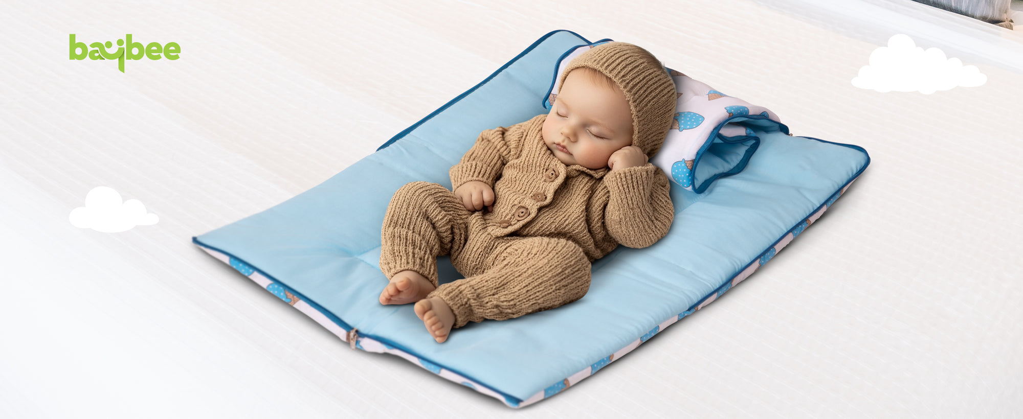 Baybee 3 in 1 Cotton Baby Bed Cum Carry Bed for New Born 0-6 Months Boys Girls — slide 1