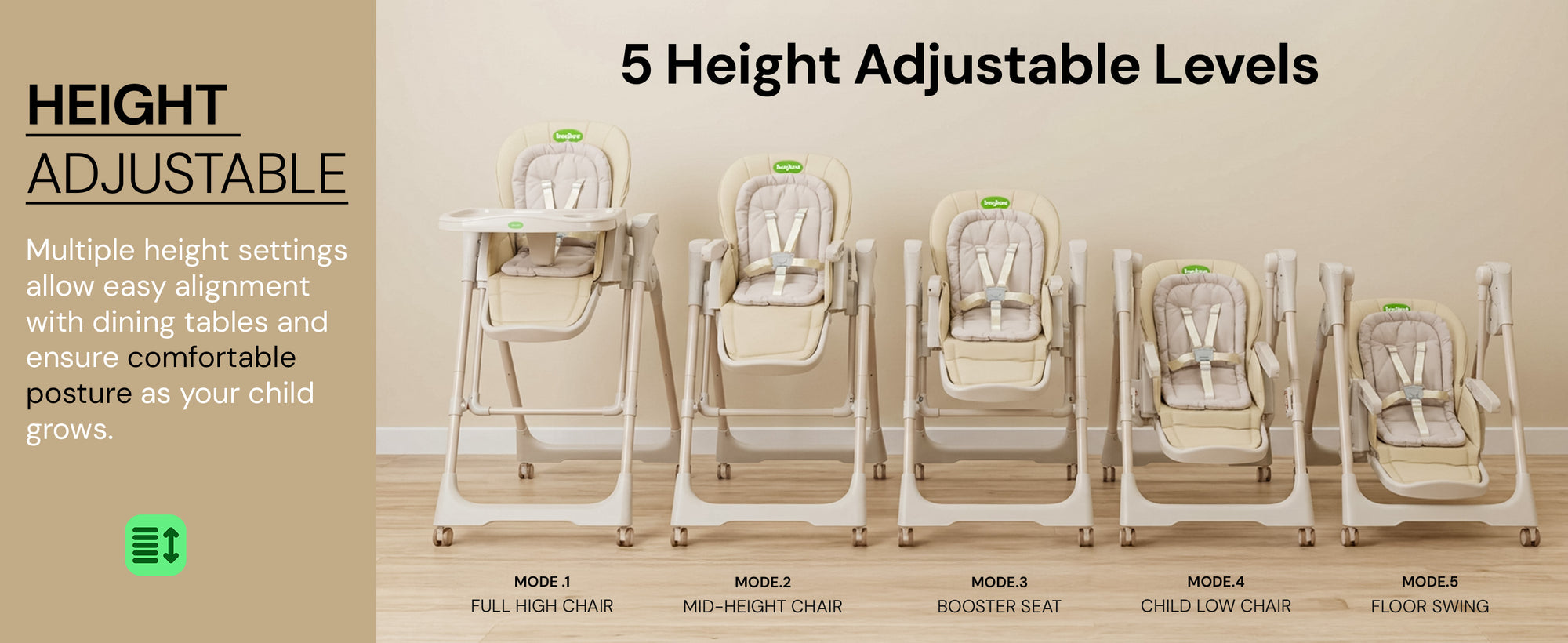 Baybee 3-in-1 Convertible High Chair for Baby — slide 1