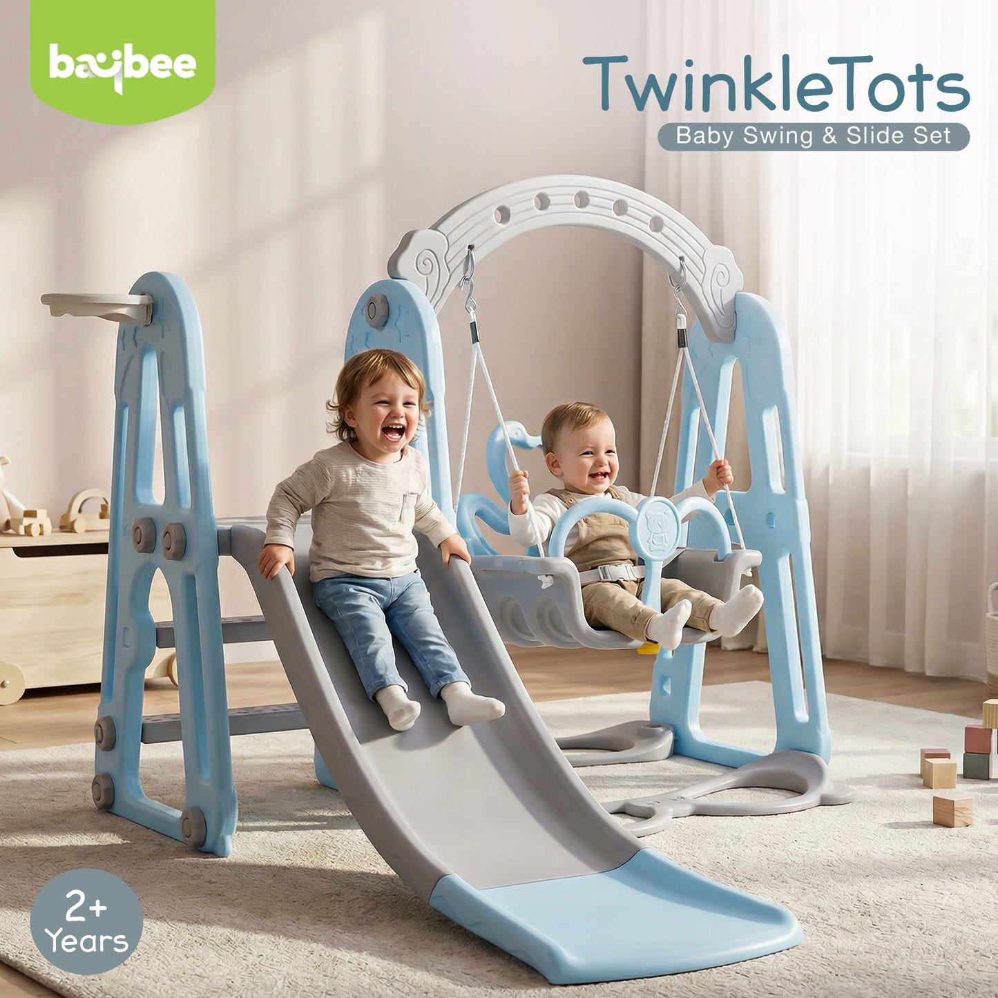 Baybee Twinkle 4 in 1 Swing and Slider Foldable Baby Garden Slide for Kids - Baybee India