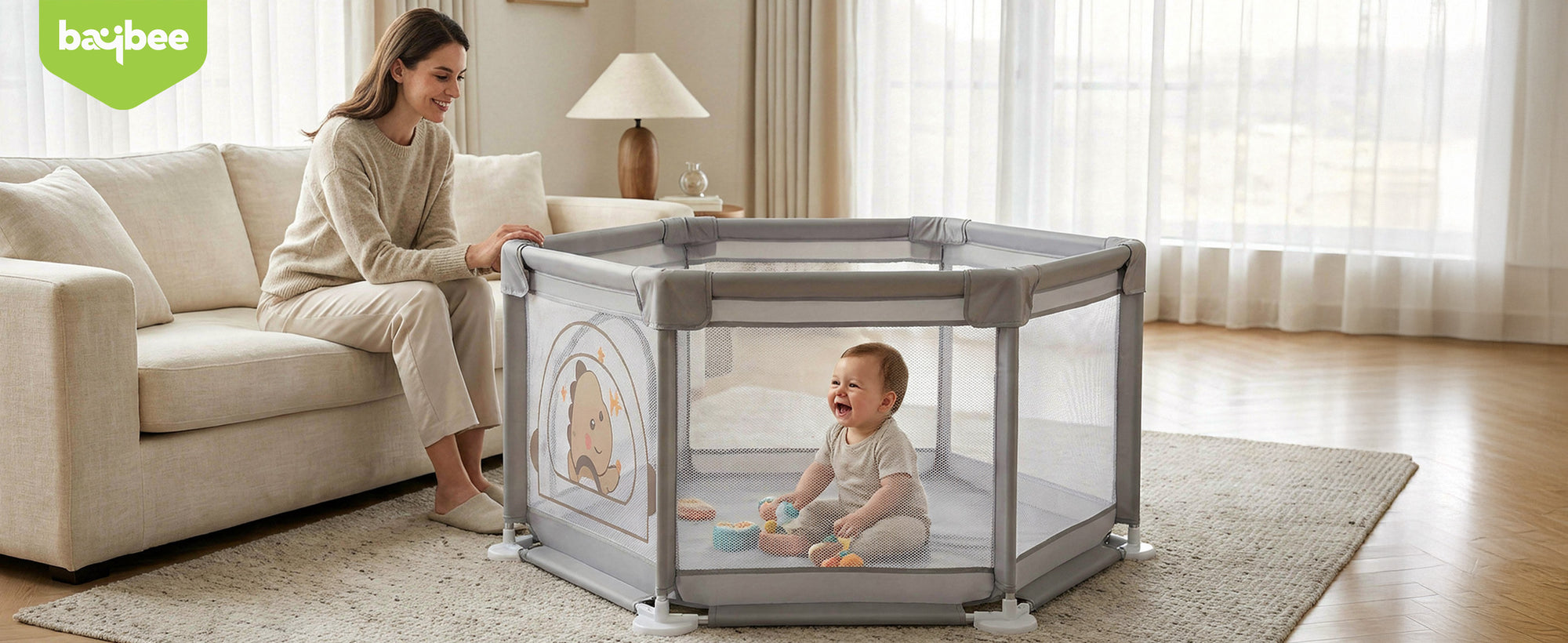 Baybee Neo Kids Playpen for Babies Baby Activity Playards with Zipper Lock — slide 1