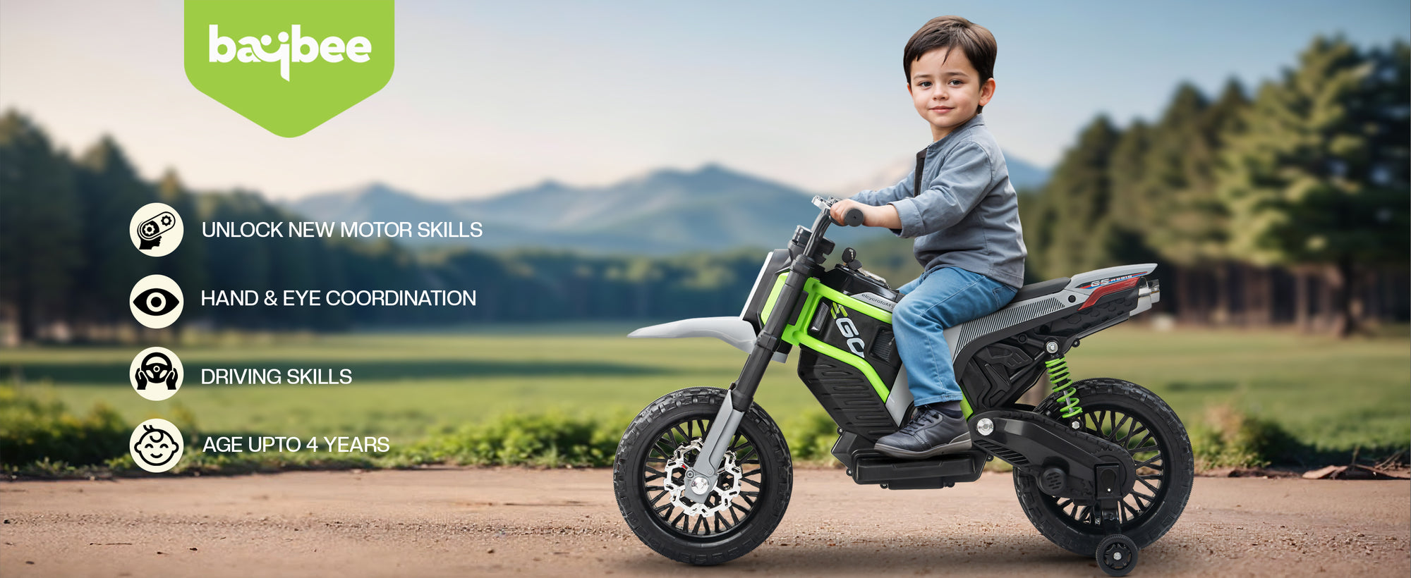Baybee Motocross Electric Bike for Kids — slide 1