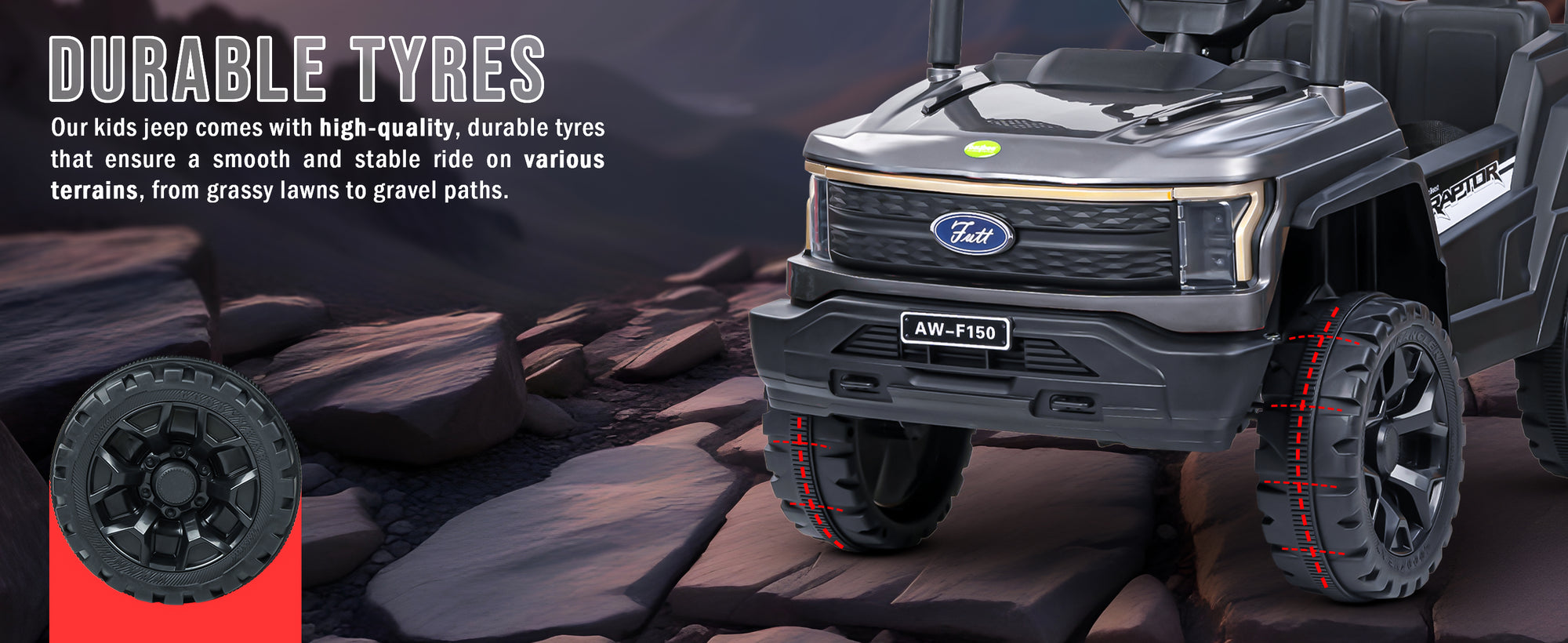 Baybee Raptor Battery Operated Jeep for Kids — slide 1