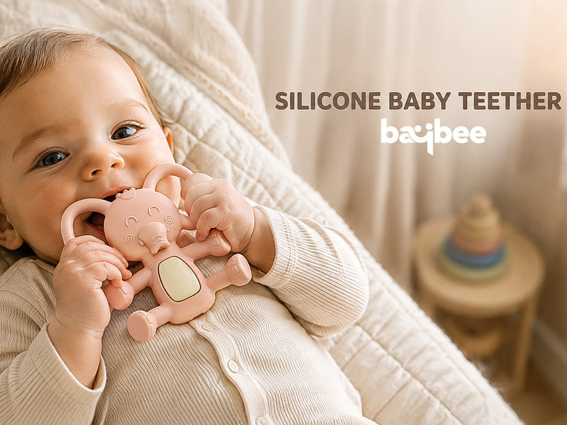 Baybee Elephant Silicone Teether for Baby, BPA Free 100% Food Grade Teether — slide 2