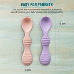 Baybee Silicone Baby Feeding Spoon Set Soft Infant Feeding Spoon- (Pack of 2) BAYBEE