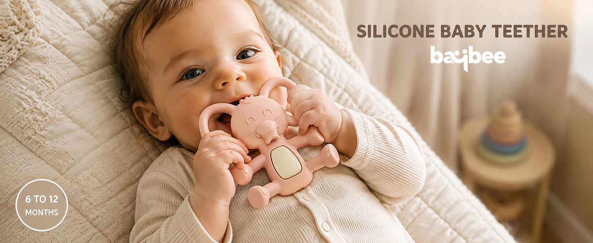 Baybee Elephant Silicone Teether for Baby, BPA Free 100% Food Grade Teether — slide 2