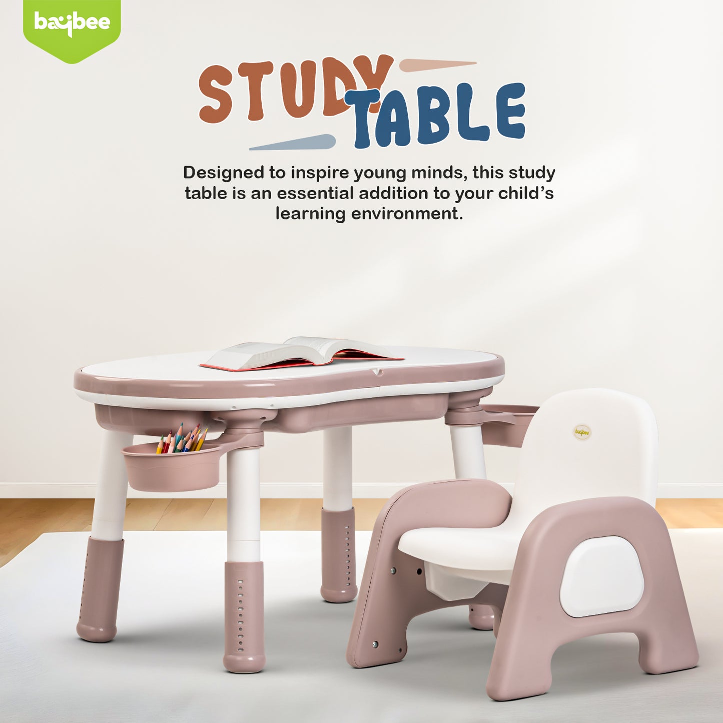 Baybee Dream Desk Kids Study Table for Students with Chair, Reading & Writing Study Table for Kids of 2 to 10 Years