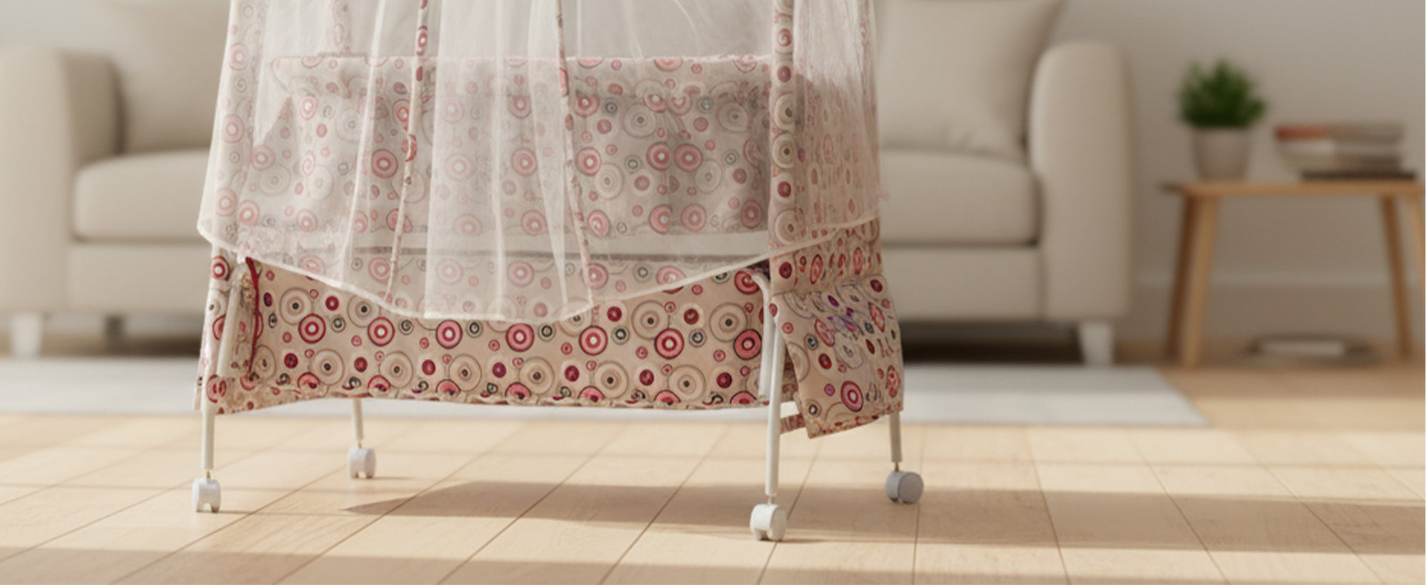 Baybee DOZY Baby Swing Cradle for Newborns with Mosquito Net Portable Infant Palna Jhula — slide 1
