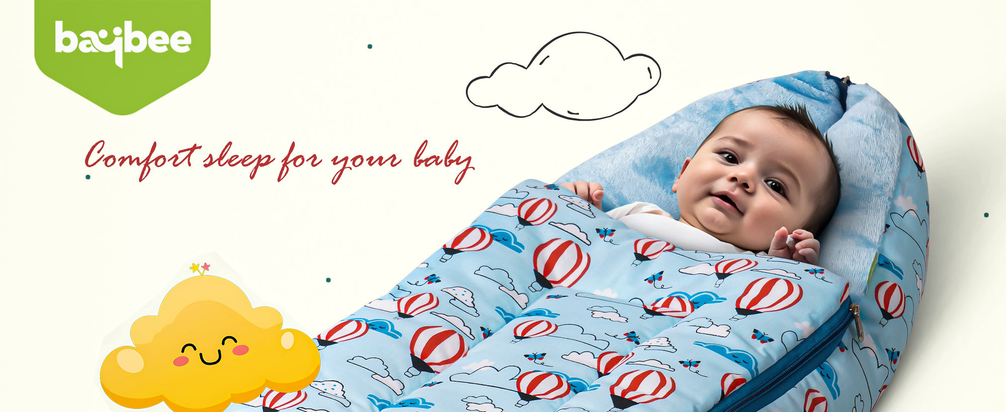 Baybee 3 in 1 Velvet Cotton Baby Bed Carry Bed — slide 1