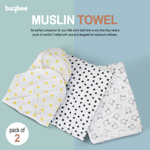 BAYBEE Pure Cotton Baby Swaddle Wrapper for New Born Babies, Washable Absorbent Soft Muslin Cloth & Napkins for Baby (Assorted) BAYBEE