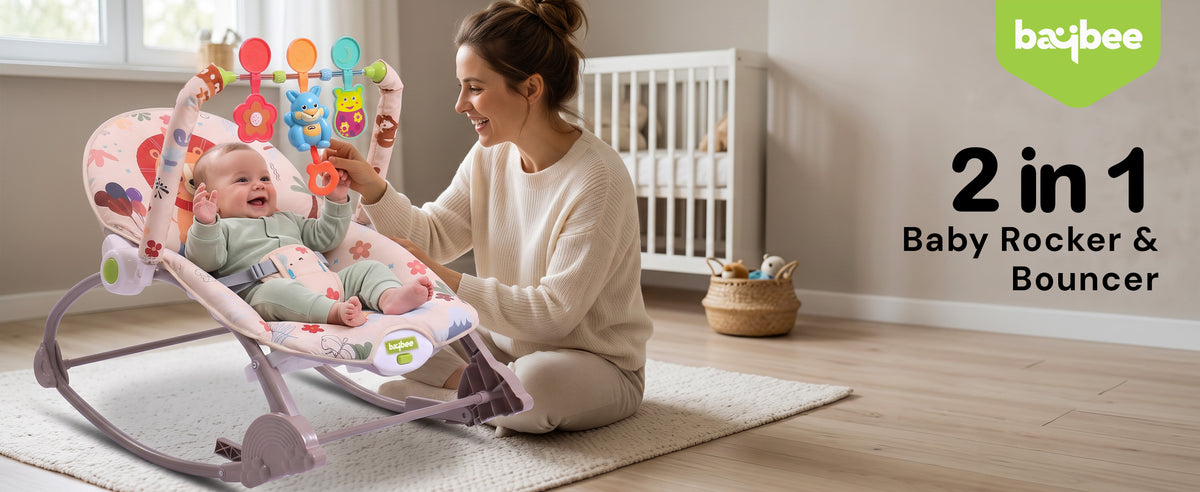Baybee 2 in 1 Baby Rocker & Bouncer, 3-Position Recline — slide 3
