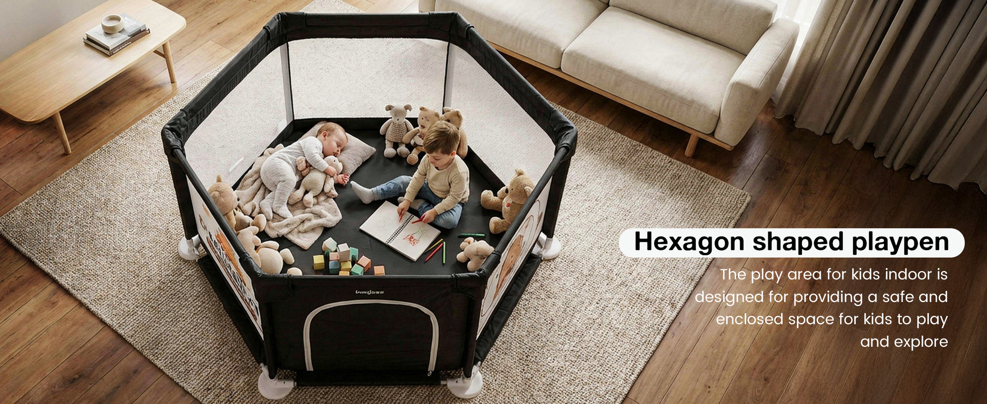 Baybee Neo Kids Playpen for Babies Baby Activity Playards with Zipper Lock — slide 2
