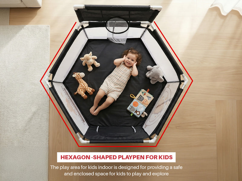 Baybee Neo Plus Kids Playpen for Babies Baby Activity Playards with Basket Ball Hoop — slide 2