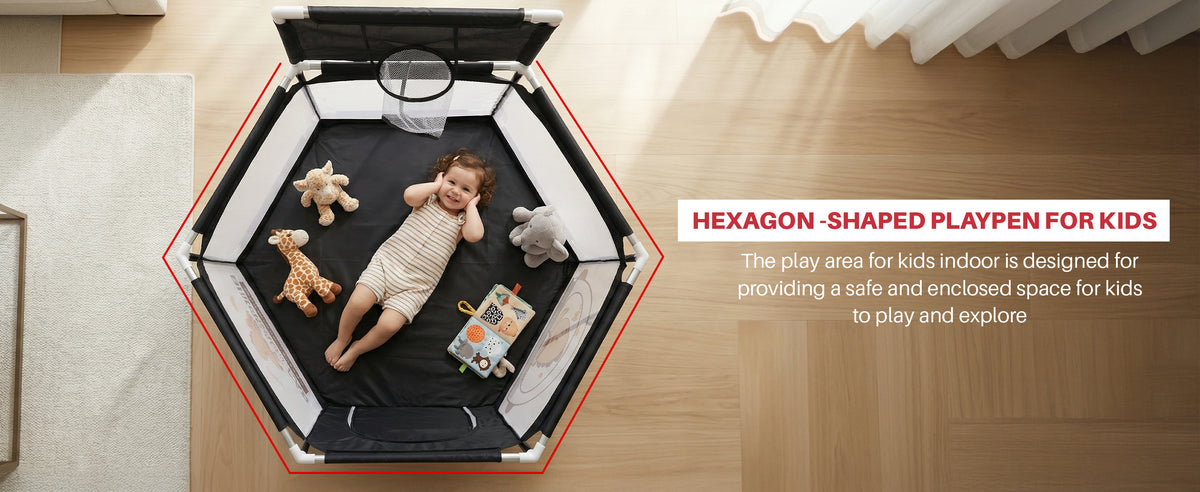 Baybee Neo Plus Kids Playpen for Babies Baby Activity Playards with Basket Ball Hoop — slide 2