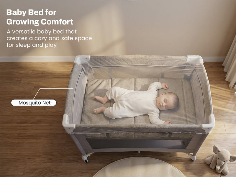 Baybee 3 IN 1 Baby Bedside Crib with Playpen for Babies — slide 2