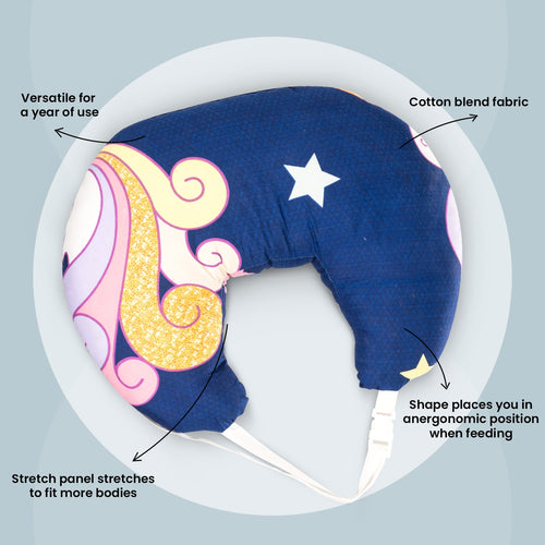Soft Cushion Portable Baby Nursing Feeding Pillow for New Born Baby Breastfeeding with Back Support & Belt BAYBEE