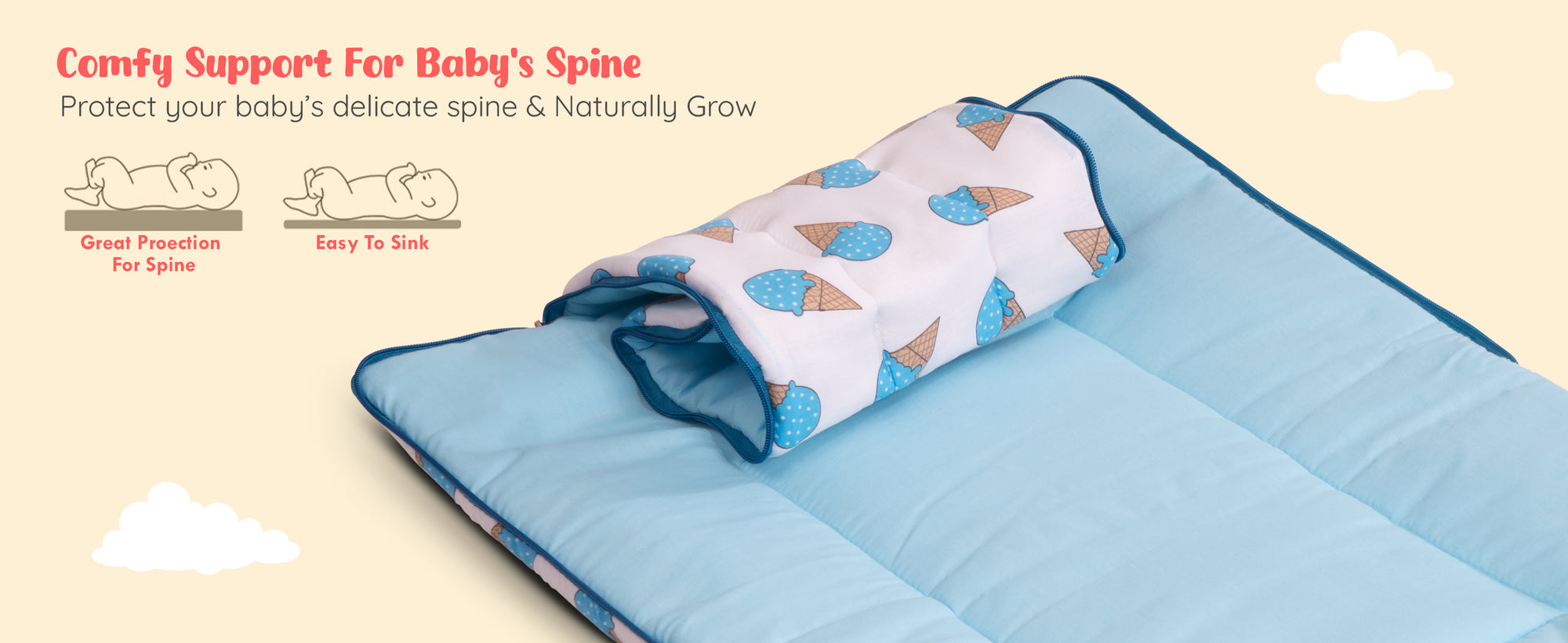 Baybee 3 in 1 Cotton Baby Bed Cum Carry Bed for New Born 0-6 Months Boys Girls — slide 2