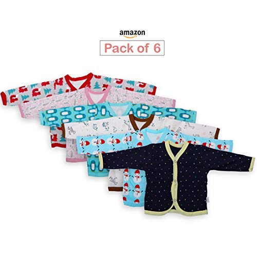 Baybee Pack of 6 Cotton Baby Unisex Regular Fit Clothing Set -Baby Top Jablas 0-3 Months BAYBEE