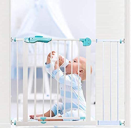 Baybee Auto Close Baby Safety Gate with Easy Walk-Thru Child Gate for House, Stairs, Doorways (Green 75-85Cm)