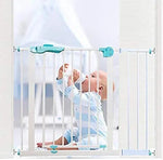 Baybee Auto Close Baby Safety Gate with Easy Walk-Thru Child Gate for House, Stairs, Doorways (Green 75-85Cm) BAYBEE