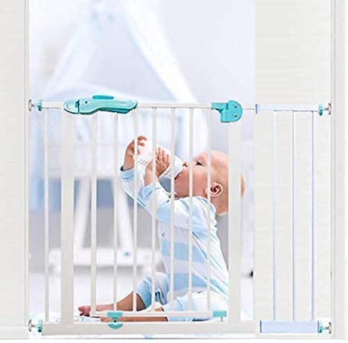 Baybee Auto Close Baby Safety Gate with Easy Walk-Thru Child Gate for House, Stairs, Doorways (Green 75-85Cm) BAYBEE