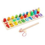 Baybee Wooden Digital Fish Catching Board Games Number Matching Puzzle for Kids with Magnetic Fish Toys