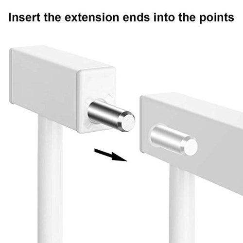 Baybee Auto Close Baby Safety Gate Extension, Extra Tall Durable Baby Gate Extension Fence Barrier Dog Gate (White - L30 x H77 CM) BAYBEE