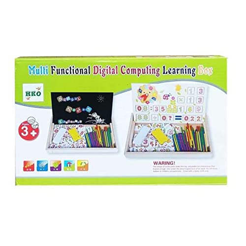 Baybee Wooden 2 in 1 Double Sided Multi-Functional Digital Computing Learning Blocks Box BAYBEE