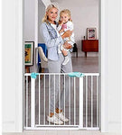 Baybee Auto Close Baby Safety Gate with Easy Walk-Thru Child Gate for House, Stairs, Doorways (Green 75 - 85+10Cm)