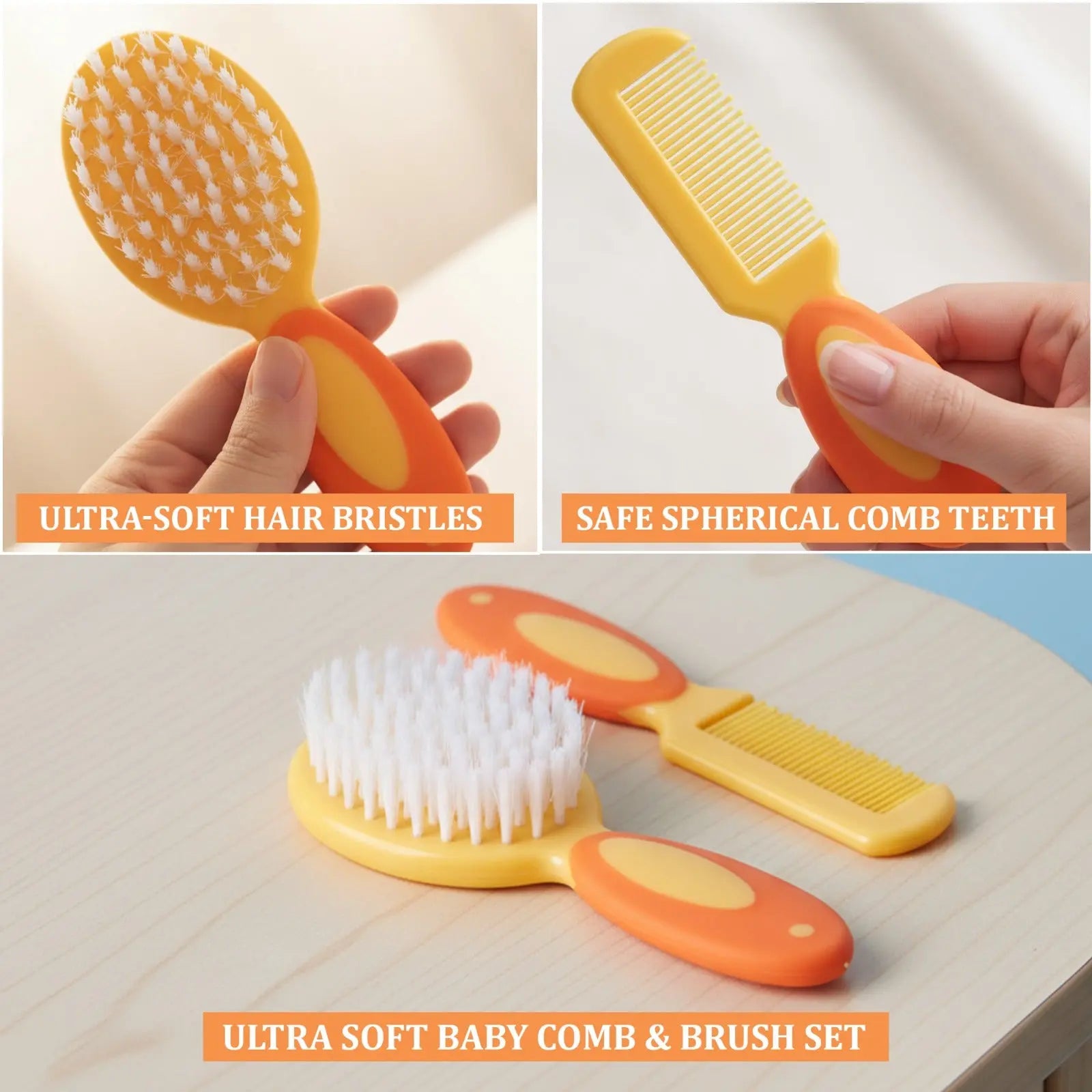 Baybee Comb and Brush Set Baby Care Set for Newborns Assorted Colours BAYBEE
