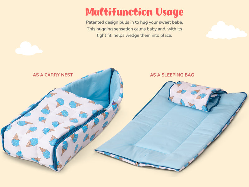 Baybee 3 in 1 Cotton Baby Bed Cum Carry Bed for New Born 0-6 Months Boys Girls — slide 1
