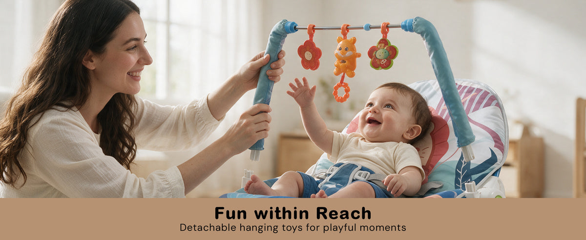 Baybee 2 in 1 Baby Rocker & Bouncer, 3-Position Recline — slide 4
