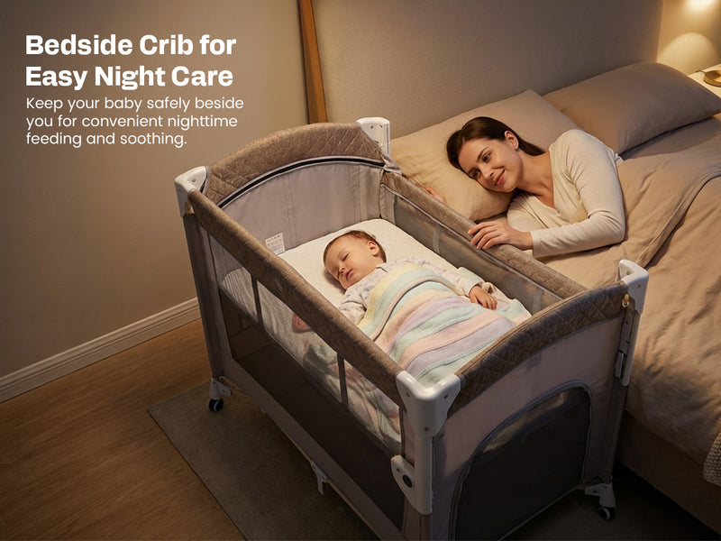 Baybee 3 IN 1 Baby Bedside Crib with Playpen for Babies — slide 1