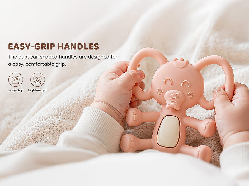 Baybee Elephant Silicone Teether for Baby, BPA Free 100% Food Grade Teether — slide 1