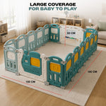 Baybee Train Kids Playpen for Babies(18 Panels) Foldable Baby Play Area Indoor Setup with Safety Lock BAYBEE
